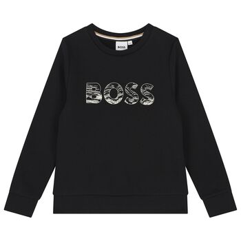 Boys Black Logo Sweatshirt