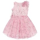 Girls Pink Cherry Blossom Tulle Dress, 1, hi-res