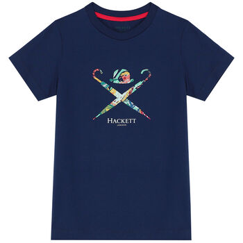 Boys Navy Blue Logo T-Shirt