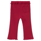 Younger Girls Red Ribbed Leggings, 1, hi-res