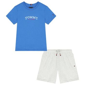 Boys Blue & Grey Shorts Set
