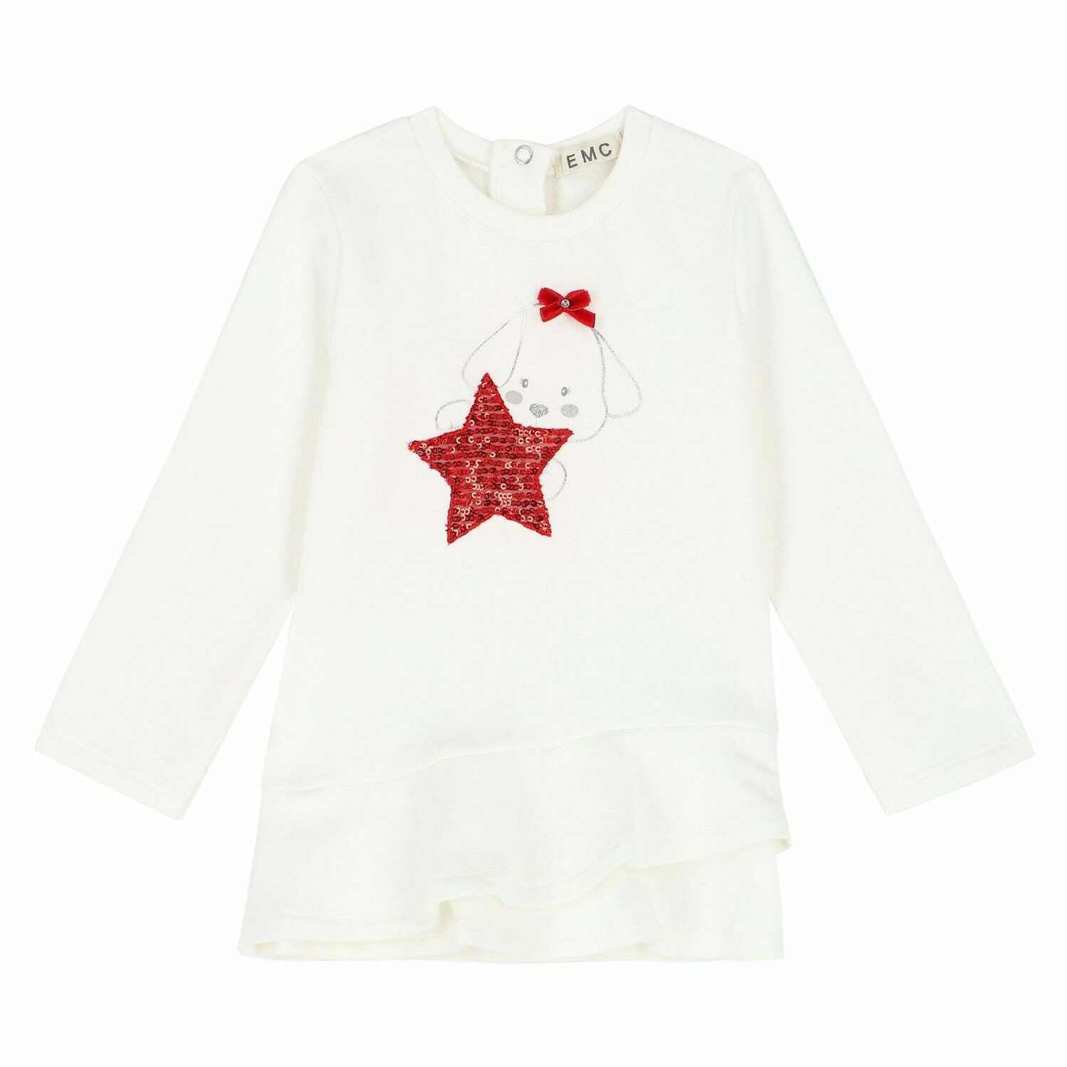 Younger Girls Ivory Top & Red Leggings Set, 1, hi-res image number null