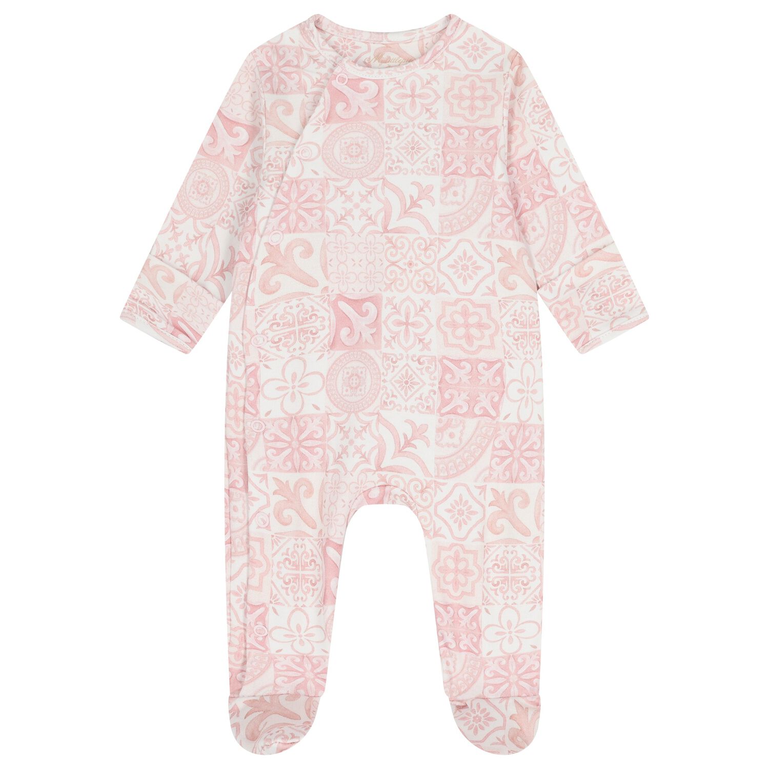 Baby Girls Pink & White Babygrow, 2, hi-res