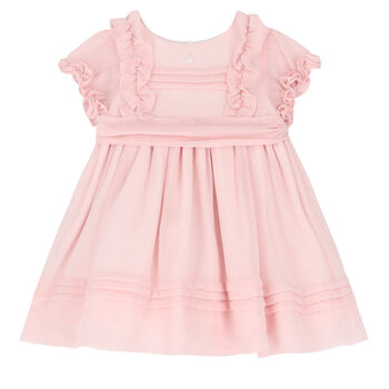 Younger Girls Pink Chiffon Dress