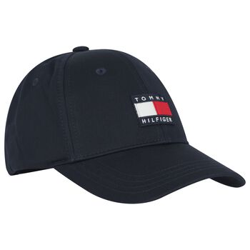 قبعة للأولاد بشعار باللون الأزرق الداكن 