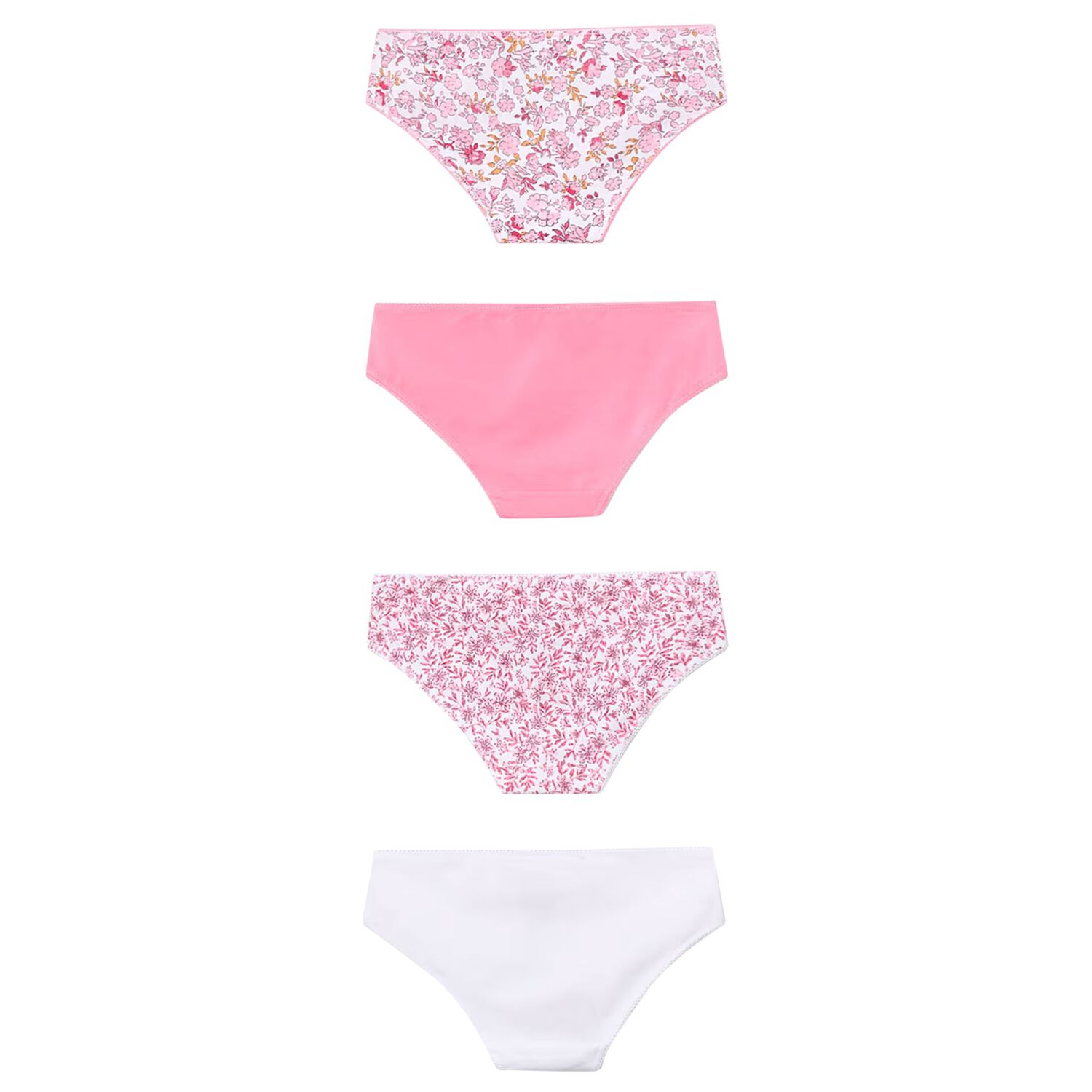 Girls White & Pink Knickers (4-Pack), 2, hi-res