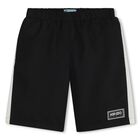 Boys Black Logo Shorts, 1, hi-res