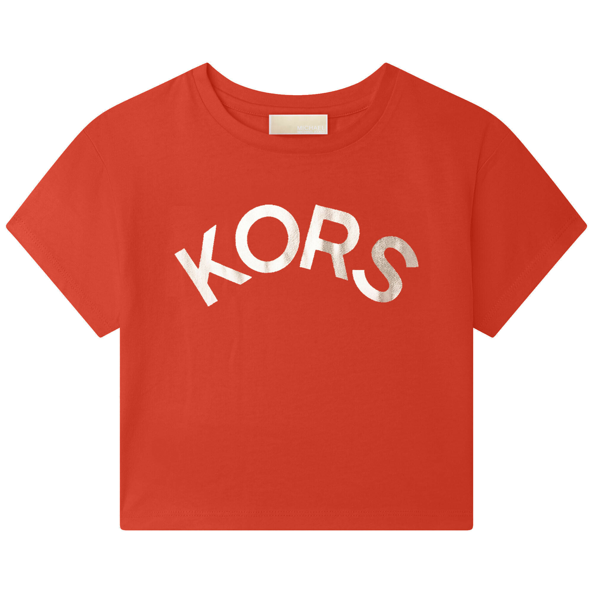 MICHAEL KORS Girls Orange Logo T Shirt Junior Couture