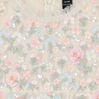 Girls Ivory Floral & Tulle Cape Dress, 1, hi-res