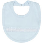 Baby Boys Blue Smocked Bib, 1, hi-res