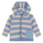 Baby Boys Beige, White & Blue 3 Piece Tracksuit, 1, hi-res