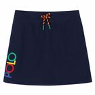 Girls Navy Logo Skirt, 1, hi-res