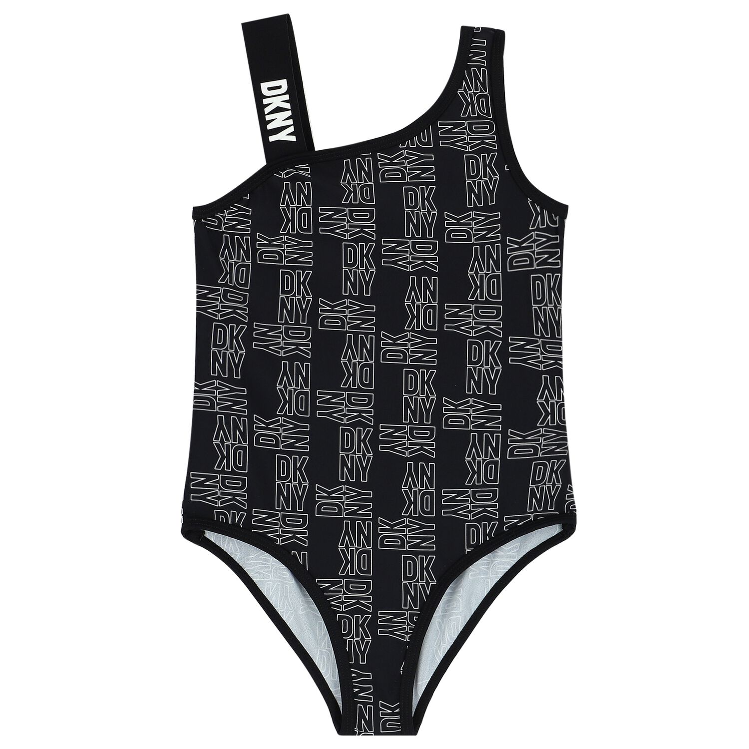 Girls Black & White Logo Swimsuit, 1, hi-res image number null