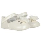 Baby Girls Ivory Flower Pre Walker Shoes, 1, hi-res