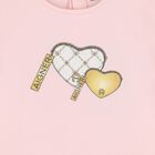 Younger Girls Pink Hearts Dress, 2, hi-res