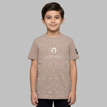 Boys Beige Logo T-Shirt
