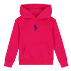 Girls Pink Logo Hooded Top, 1, hi-res