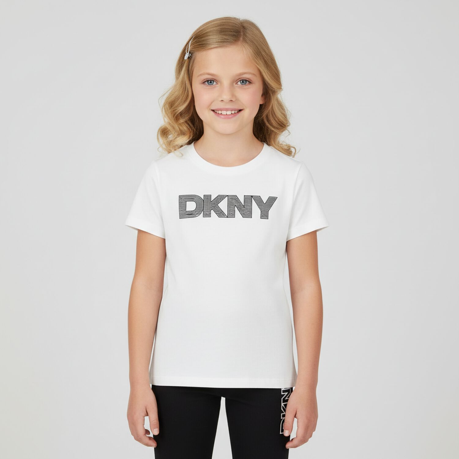 Girls White Logo T-Shirt, 2, hi-res
