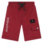 Younger Boys Red Logo Shorts , 3, hi-res