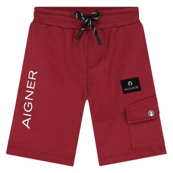 Younger Boys Red Logo Shorts 