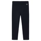 Girls Black Logo Leggings, 1, hi-res