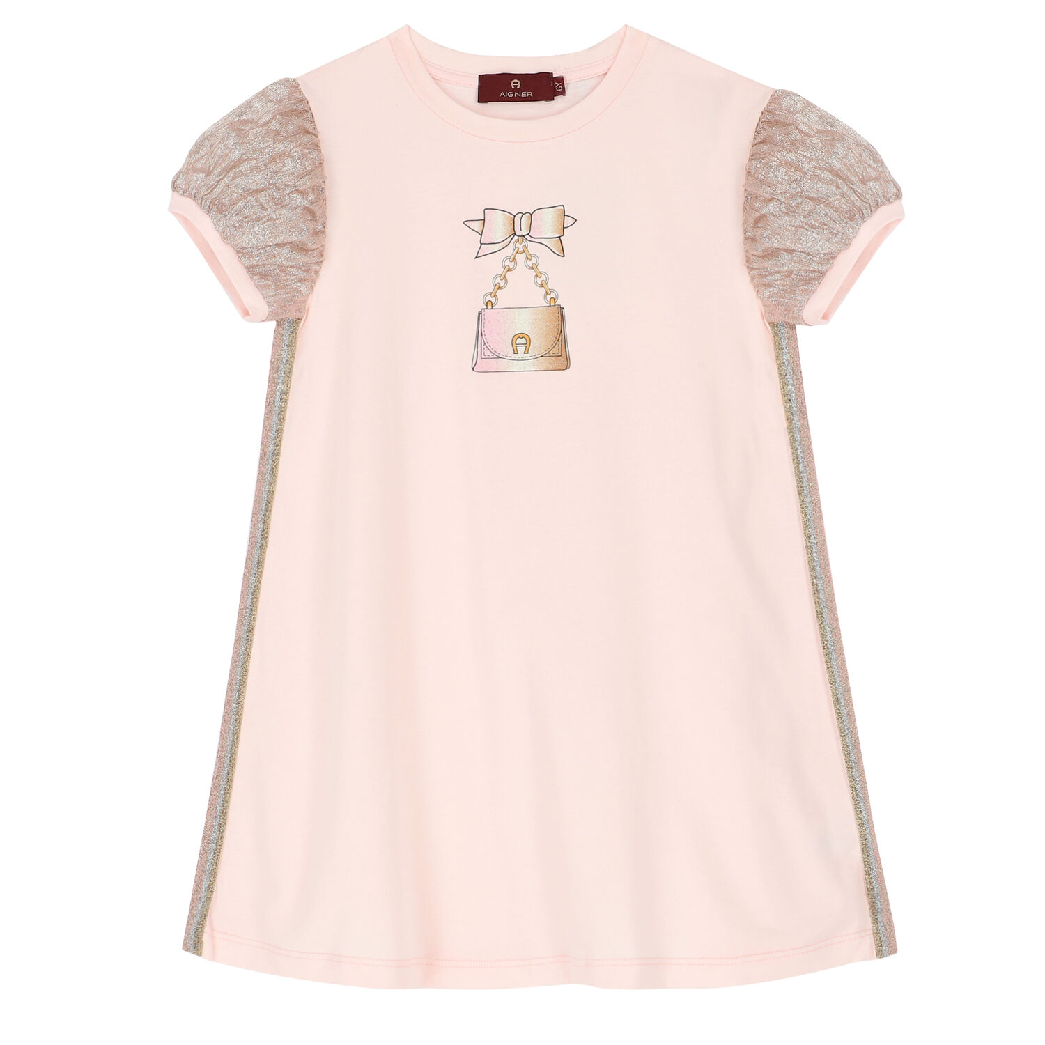 Girls Pink Logo Dress, 1, hi-res image number null