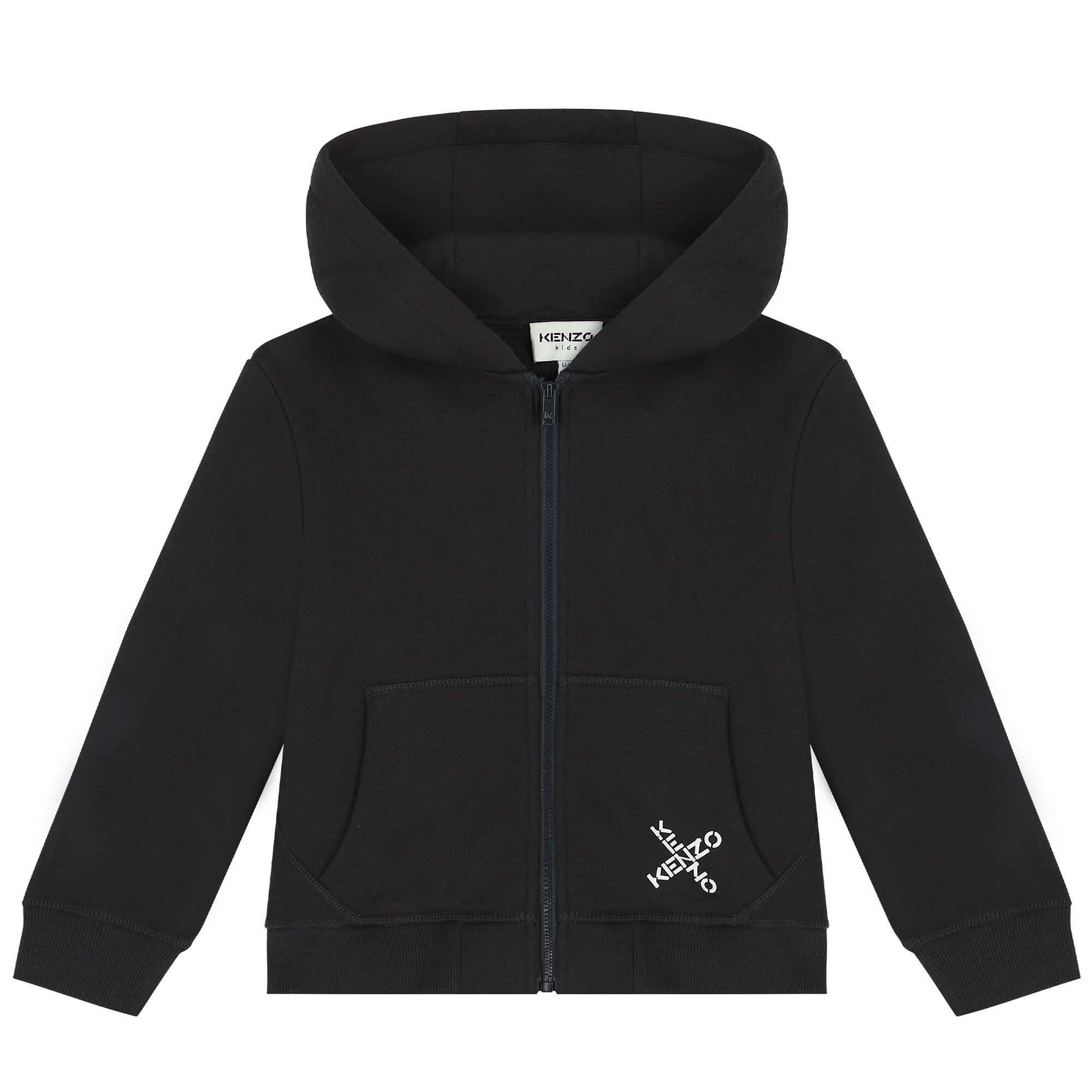 KENZO KIDS Girls Grey Logo Zip Up Top Junior Couture USA