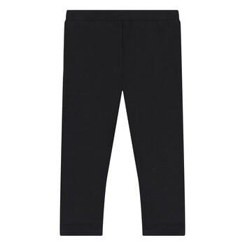 Younger Girls Black Logo Leggings