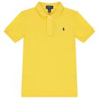 Boys Yellow Logo Polo Shirt, 1, hi-res