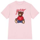Girls Pink Teddy Bear Logo T-Shirt, 1, hi-res
