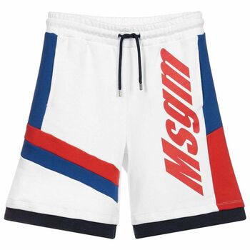 Boys White Logo Shorts