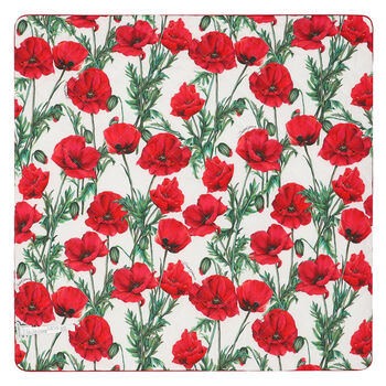 Baby Girls White & Red Poppy Blanket