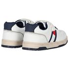 Boys White Logo Trainers, 1, hi-res