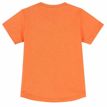 Younger Boys Orange Tiger Logo T-Shirt
