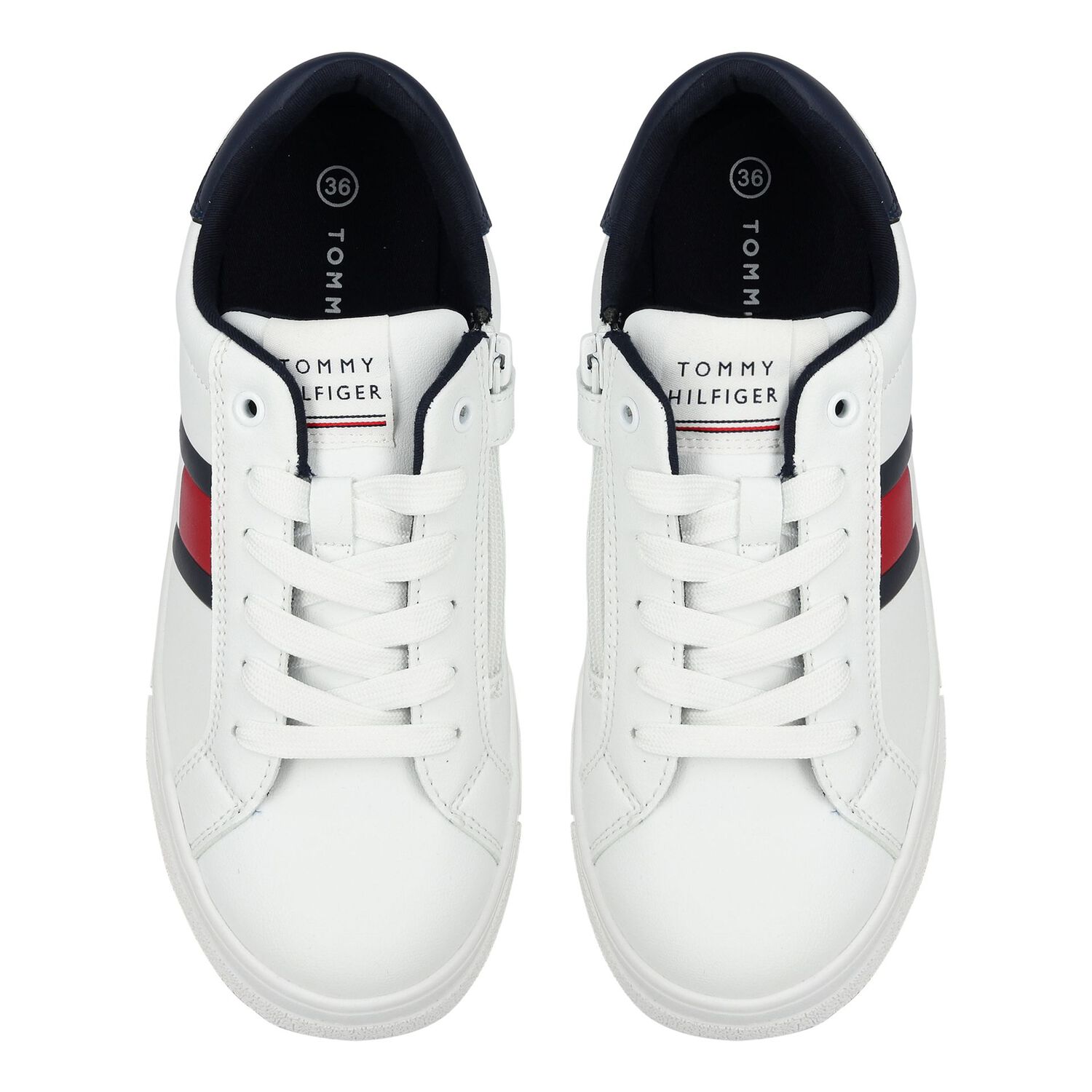 Boys White Logo Trainers, 1, hi-res