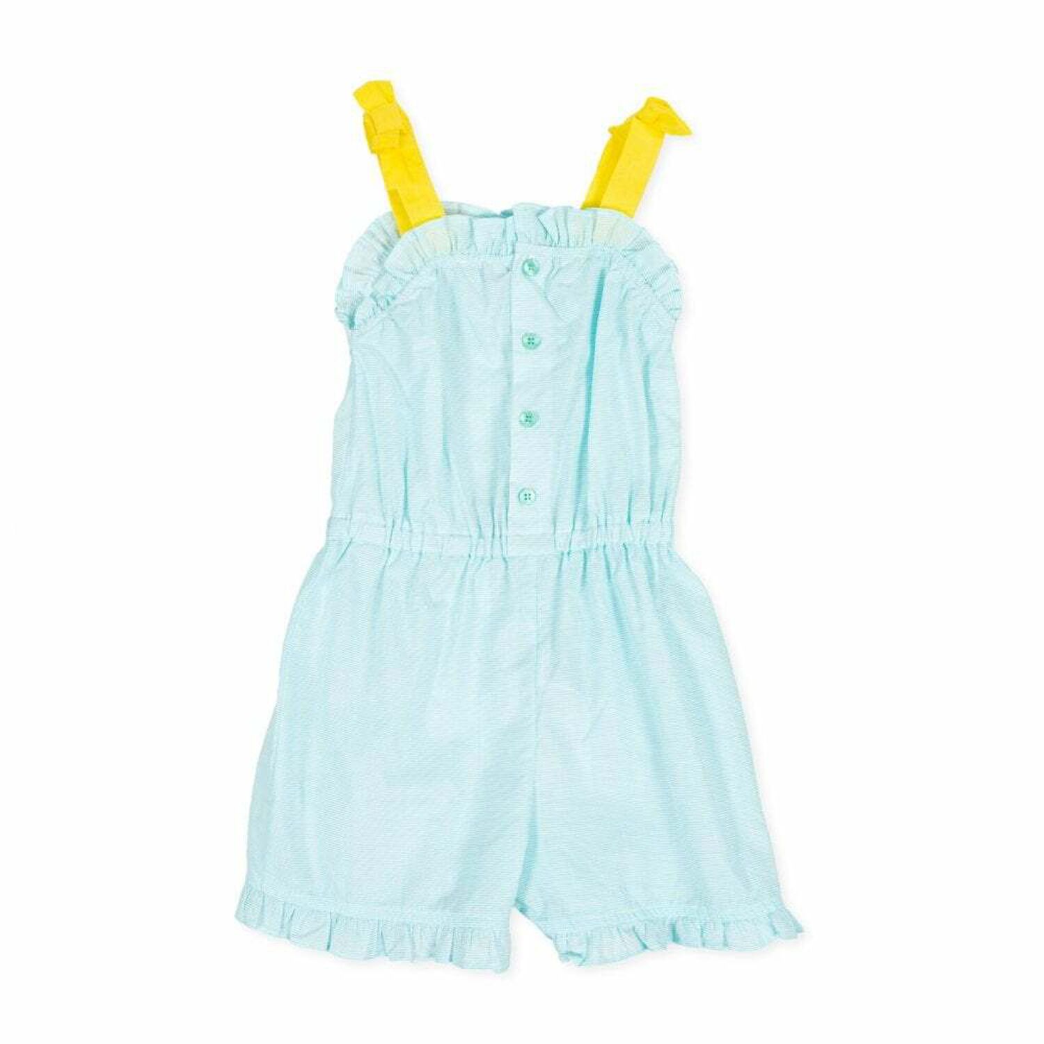 Girls Blue Cotton Sun Dress, 1, hi-res