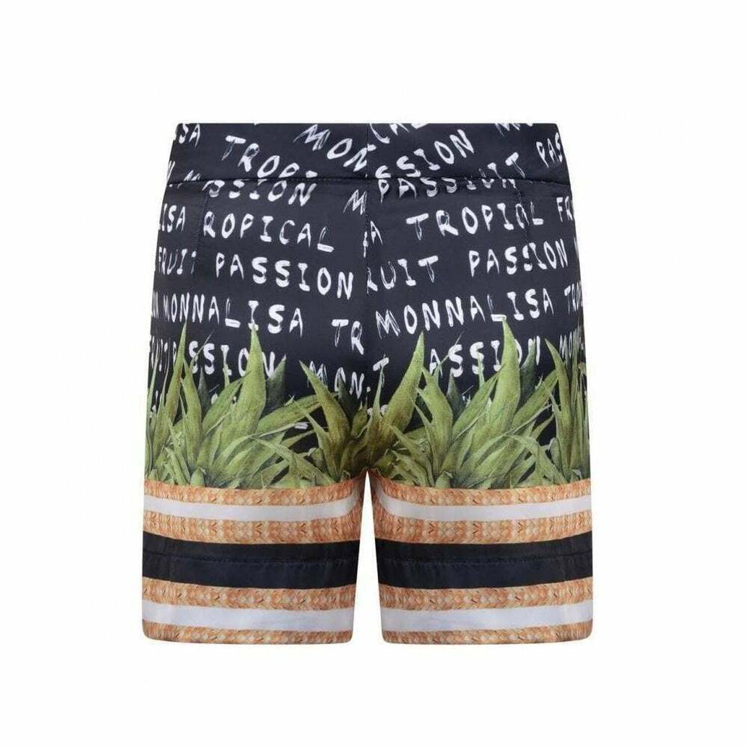 Girls Black Tropical Shorts, 1, hi-res image number null