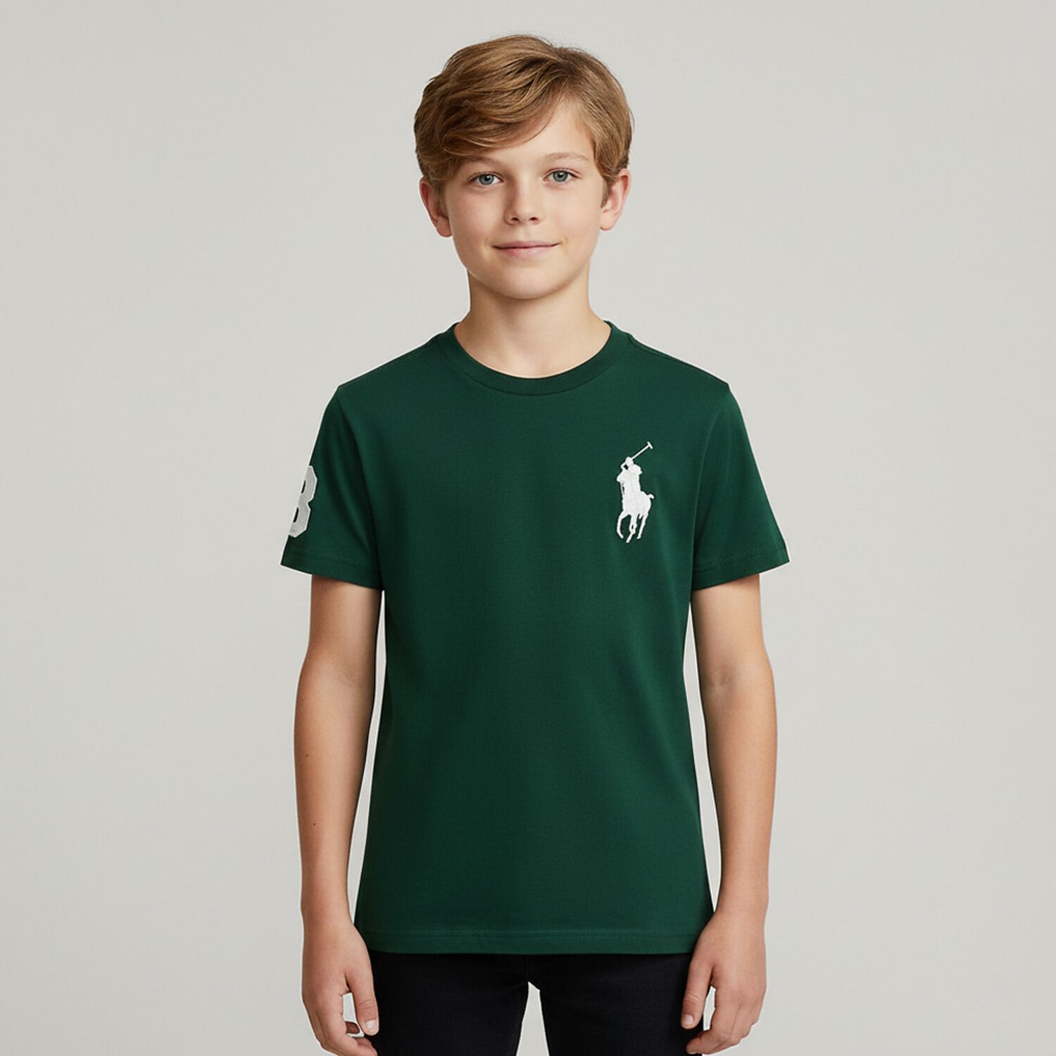 Boys Green Logo T-Shirt, 1, hi-res