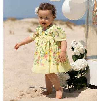 Baby Girls Yellow Floral Chiffon Dress