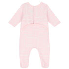 Baby Girls Pink Logo Babygrow, 1, hi-res