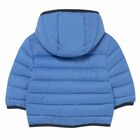 Younger Boys Blue Puffer Jacket, 1, hi-res