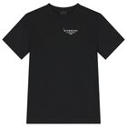 فستان تيشيرت بالشعار باللون الأسود للبنات, 1, hi-res