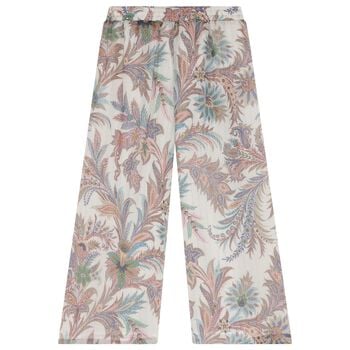 Girls Beige Paisley Trousers