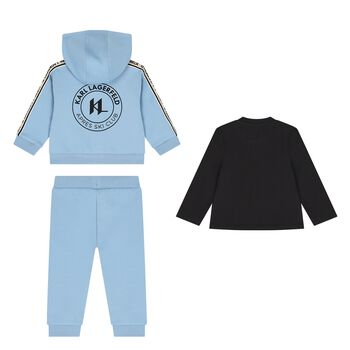 Younger Boys Blue Ikonik Karl Tracksuit Set