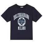 Boys Navy Blue Varsity Logo T-Shirt, 1, hi-res