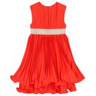 Girls Orange & Gold Pleated Dress, 1, hi-res