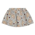 Younger Girls Grey Jacquard Teddy Bear Skirt, 1, hi-res