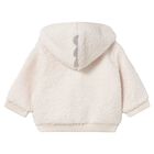 Baby Boys Ivory Fur Zip Up Hooded Top, 1, hi-res