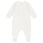 White Teddy Bear Logo Babygrow, 1, hi-res