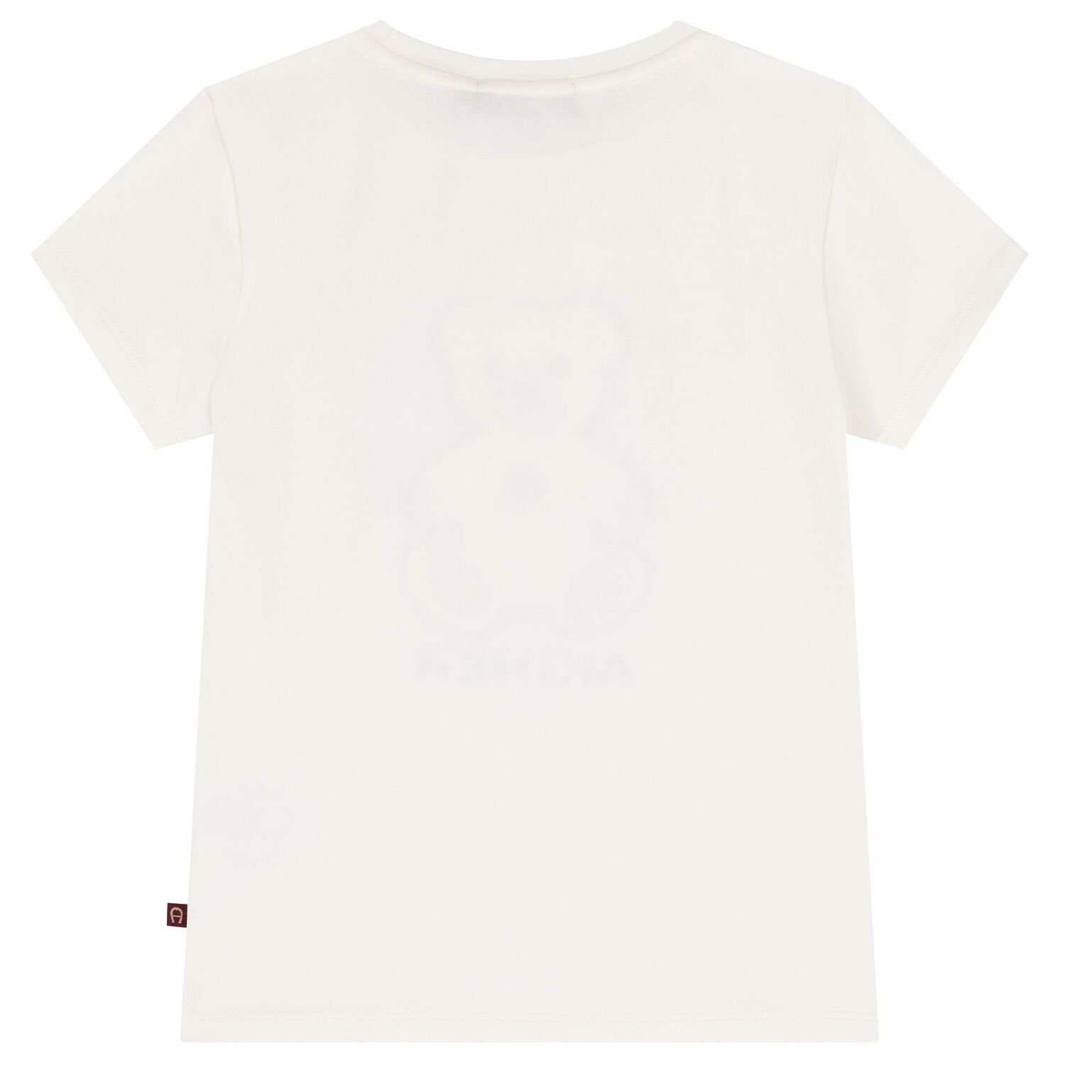 Girls Ivory Teddy Bear Logo T-Shirt, 1, hi-res